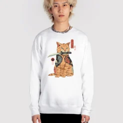 Feline Shogun Sweatshirt -Deals Mode Raft Store FelineShogun Sweat wht fullsize