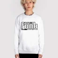 Future Funk Sweatshirt -Deals Mode Raft Store FutureFunk swweat wht Fulsize