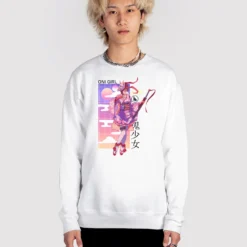 Oni Girl Sweatshirt 6 Oni Girl Sweatshirt -Deals Mode Raft Store OniGirl sweat wht fullsize