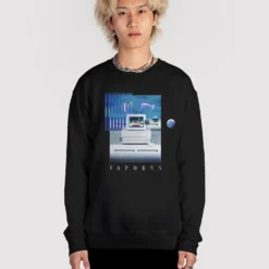 VaporOS Sweatshirt -Deals Mode Raft Store VaporOSsweatblkfullsize
