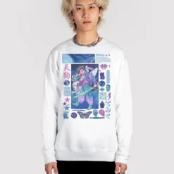 Tengu Sweatshirt -Deals Mode Raft Store tenguwhiteSweatshirtMan mockup