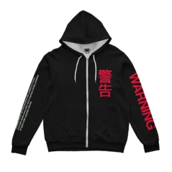 WARNING! Zip Up Hoodie